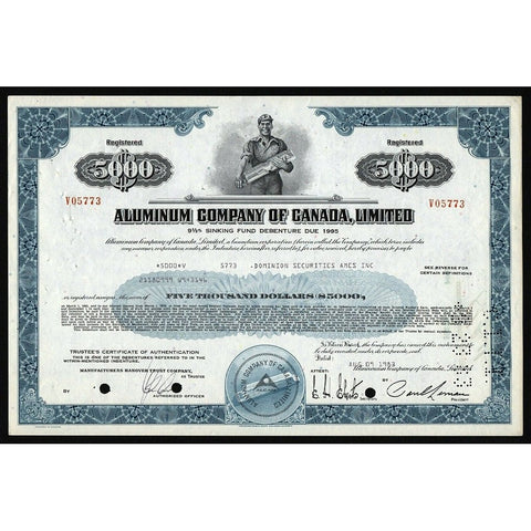 Aluminum Company of Canada Stock Bond Certificate