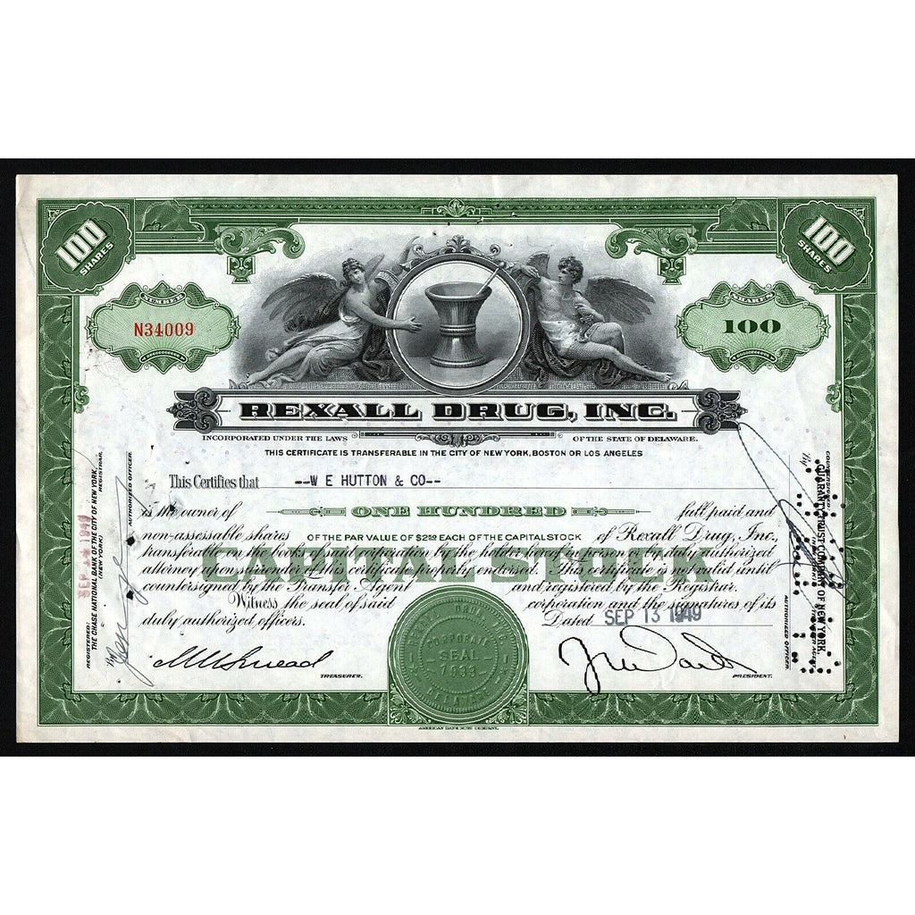 Rexall Drug, Inc. Stock Certificate