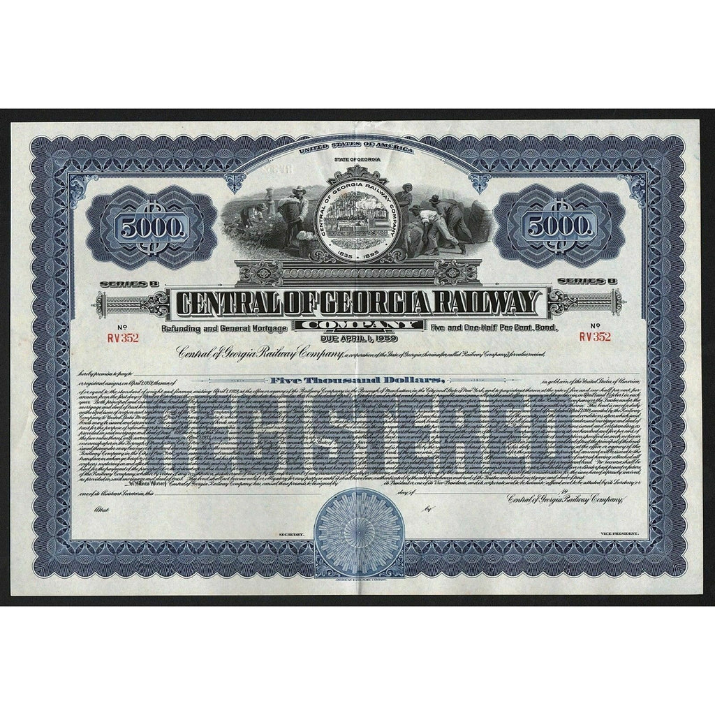 Central of Georgia Railway Company Gold Bond Certificate