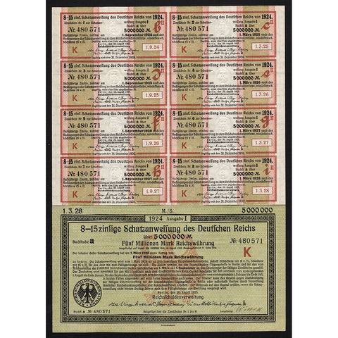 Schatzanweisung des Deutschen Reichs - 5,000,000 Mark Treasury Bond