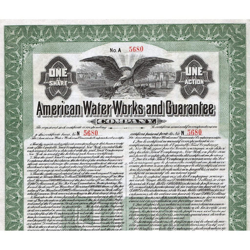 American Water Works and Guarantee Company 1912 New York