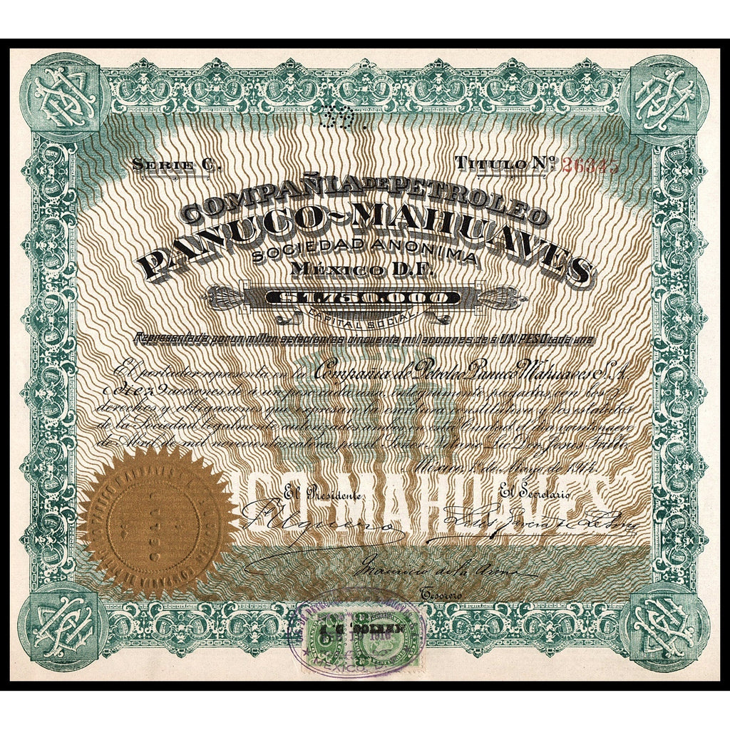 Mexico Compania de Petroleo Panuco-Mahuaves Stock Certificate