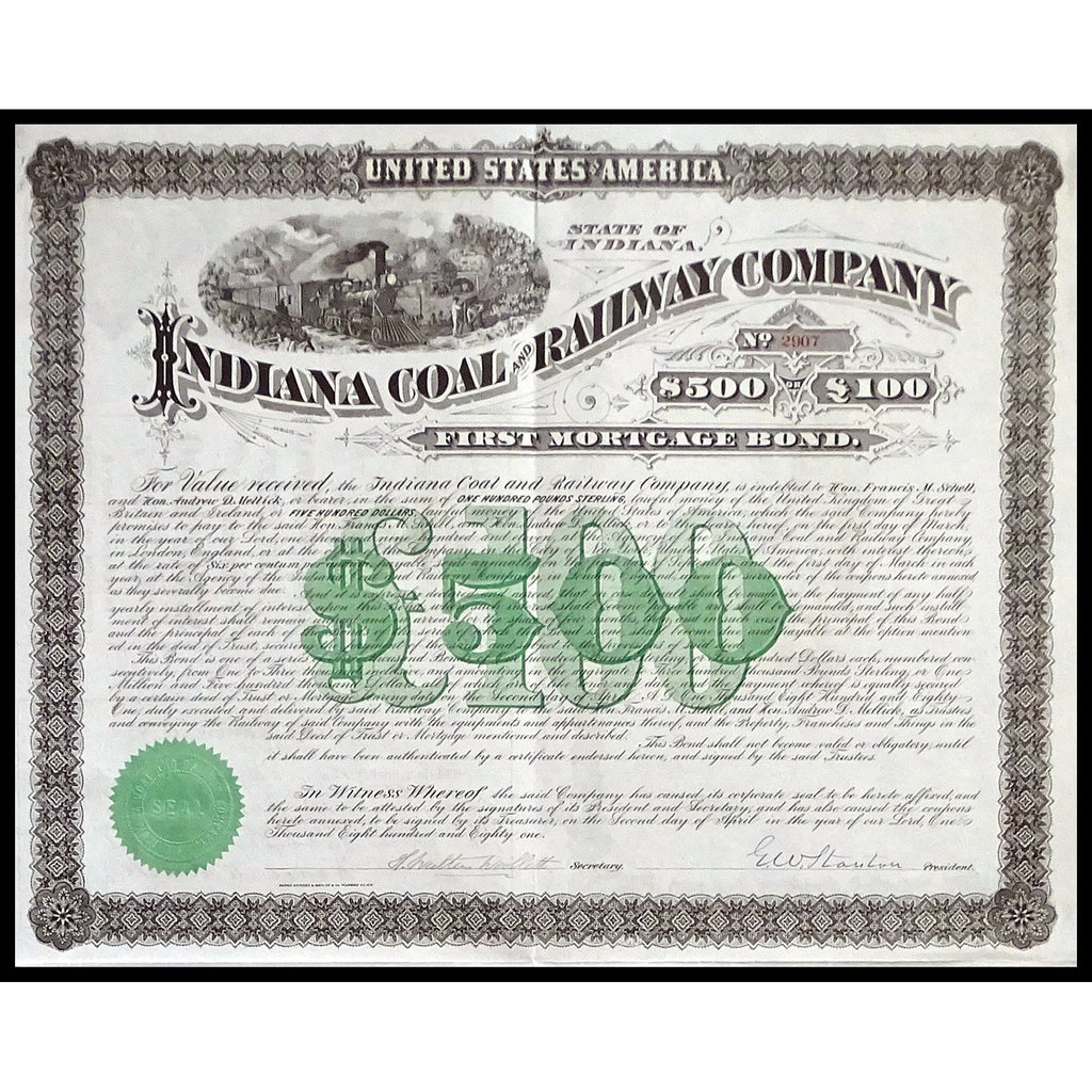 Indiana Coal and Railway Company 1881