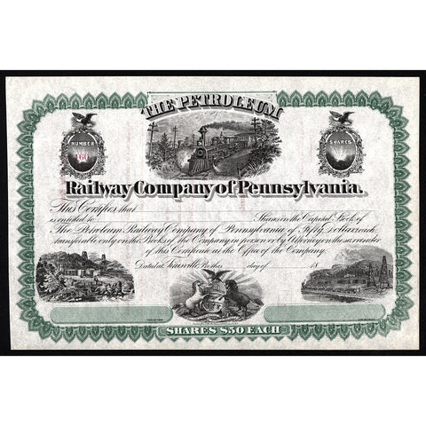 Petroleum Railway Company of Pennsylvania Stock Certificate