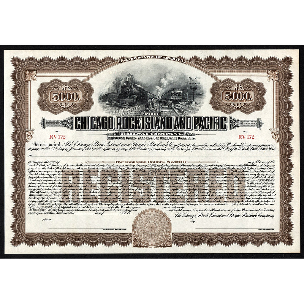 The Chicago, Rock Island and Pacific Railway Company Gold Bond Certificate