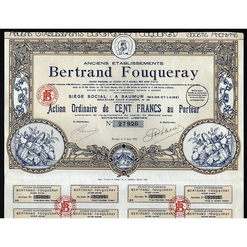 Anciens Etablissements Bertrand Fouqueray Stock Certificate