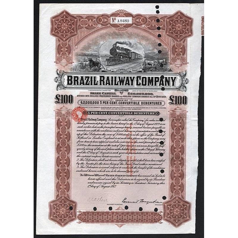 Brazil Railway Company Stock Certificate