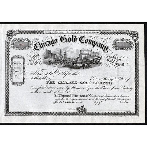 Chicago Gold Company Stock Certificate
