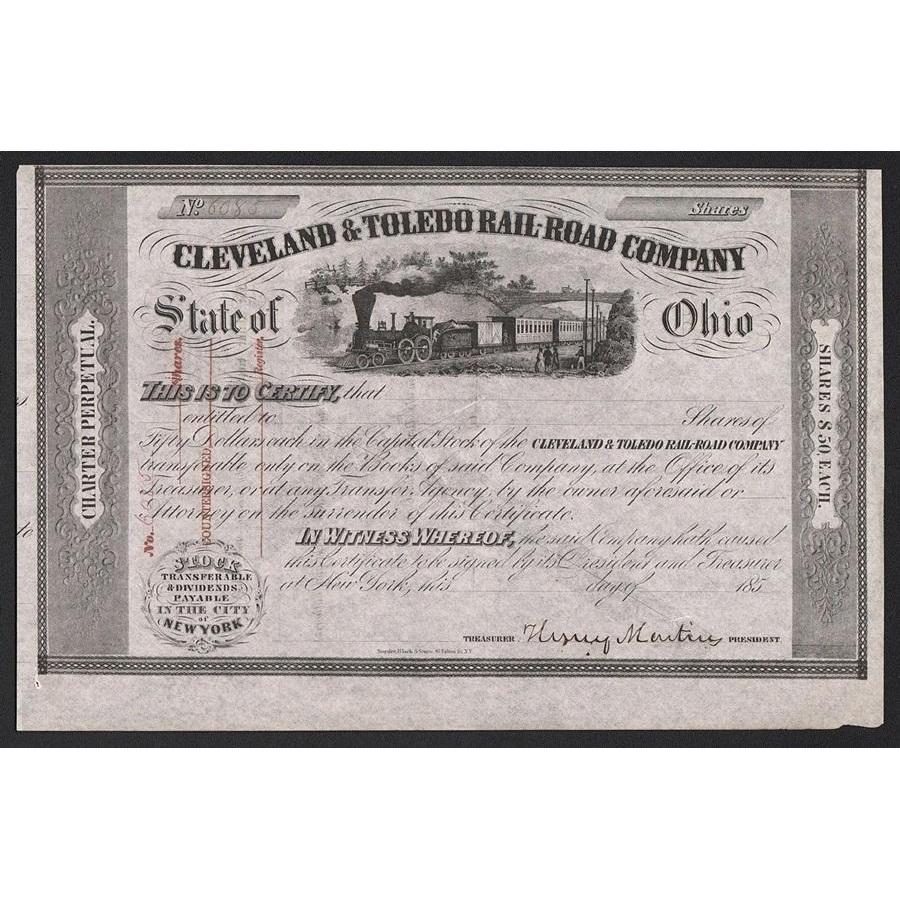 Cleveland & Toledo Rail Road Company Stock Certificate