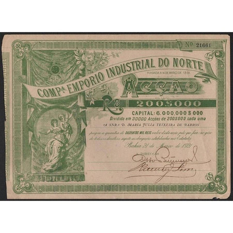 Compa. Emporio Industrial do Norte Stock Certificate