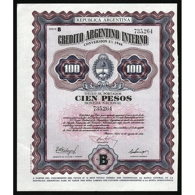 Credito Argentino Interno Stock Certificate