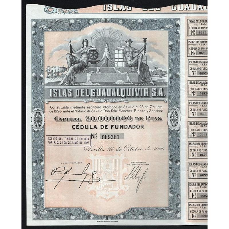 Islas del Guadalquivir S.A. Stock Certificate