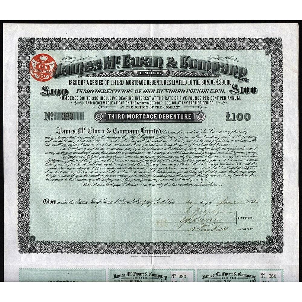 James McEwan & Company Limited Stock Certificate