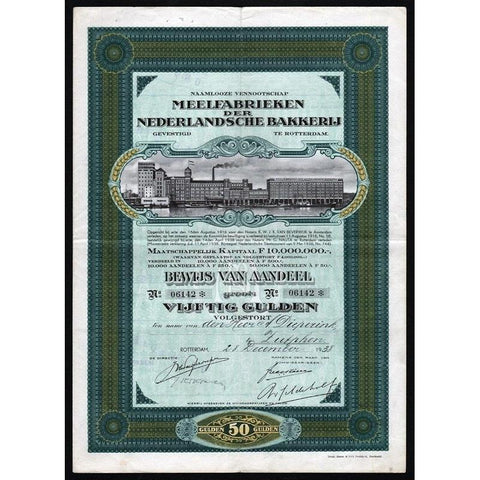 Naamlooze Vennootschap: Meelfabrieken der Nederlandsche Bakkerij Stock Certificate