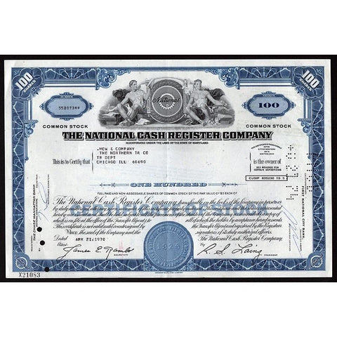 National Cash Register Company Stock Certificate