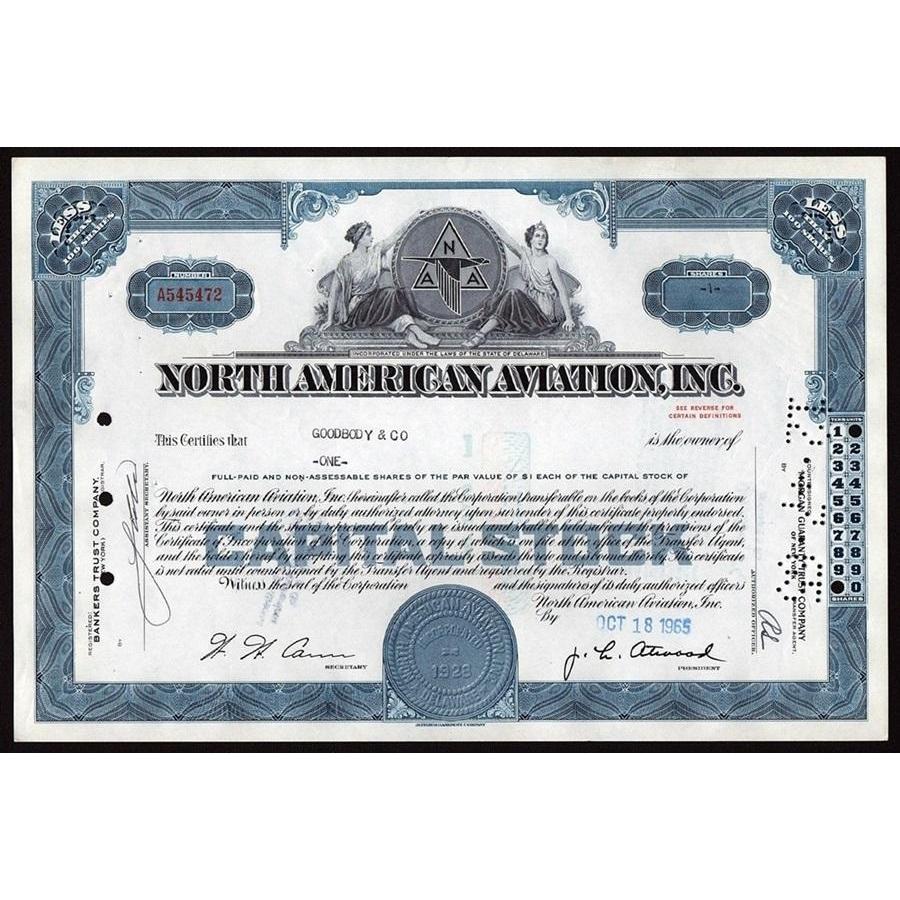North American Aviation, Inc. Stock Certificate