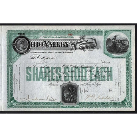 Ohio Valley Railway Company Kentucky Stock Certificate