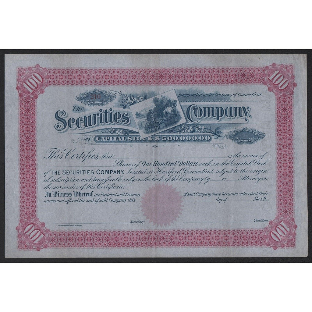 Securities Company Stock Certificate