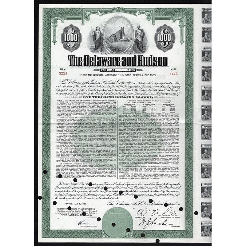 The Delaware and Hudson Railroad Corporation Stock Certificate