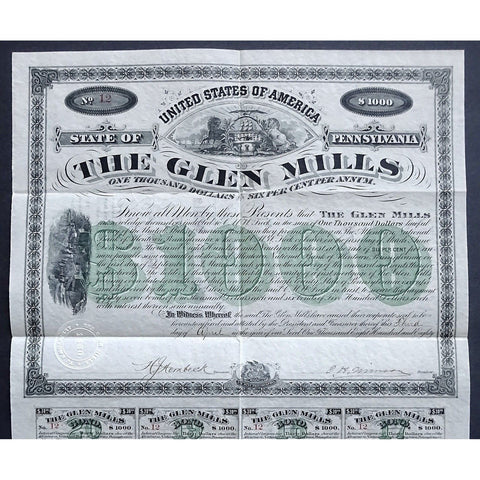 The Glen Mills Stock Certificate