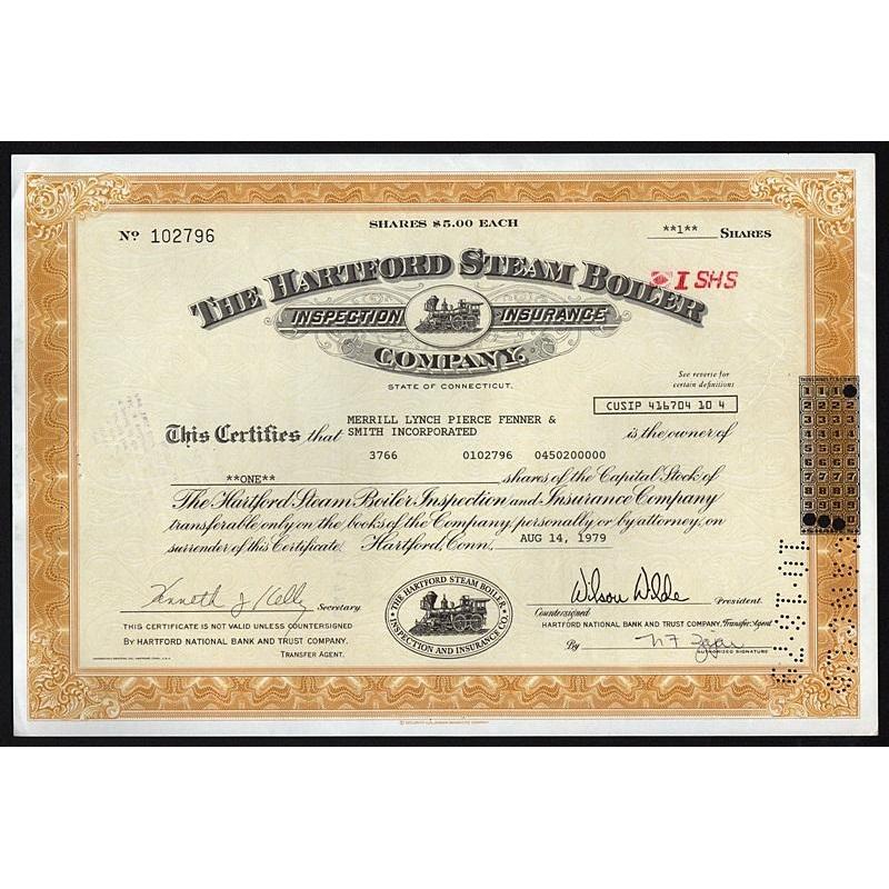 The Hartford Steam Boiler Inspection and Insurance Company Stock Certificate