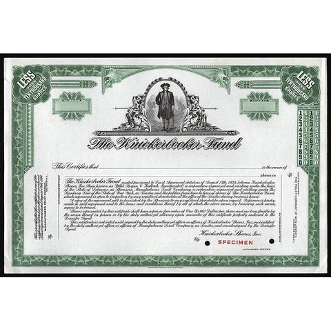 The Knickerbocker Fund (Specimen) Stock Certificate