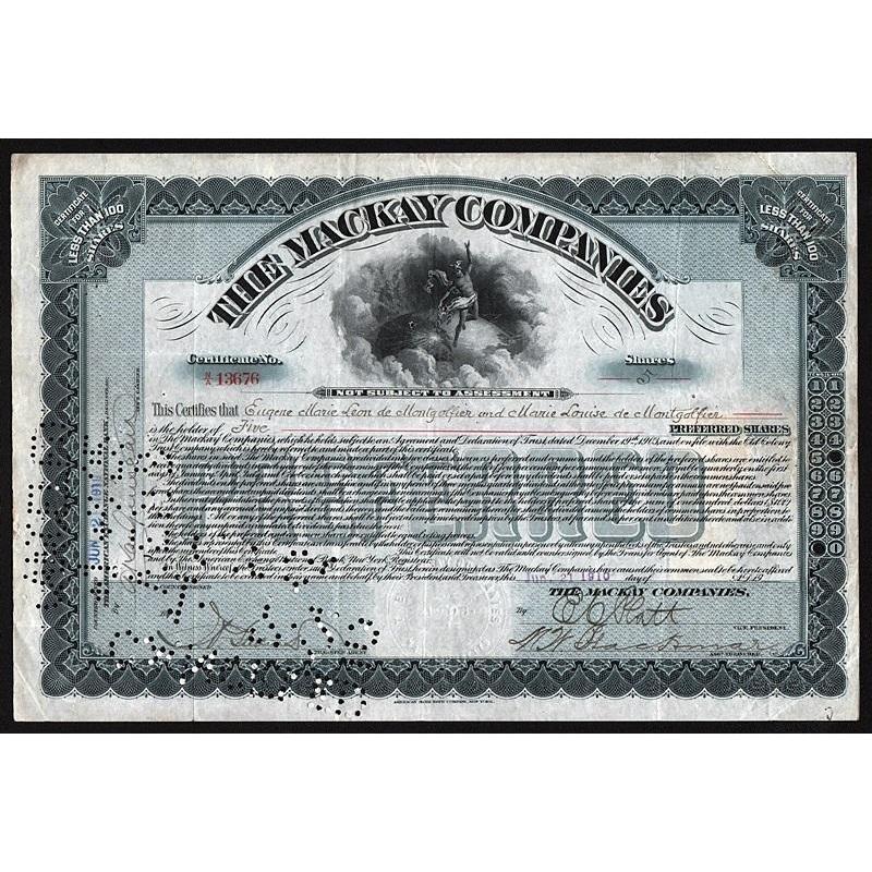 The Mackay Companies Stock Certificate