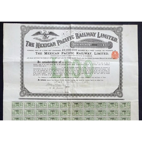 The Mexican Pacific Railway Limited Stock Certificate