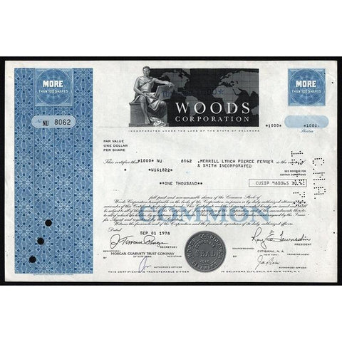 Woods Corporation Stock Certificate